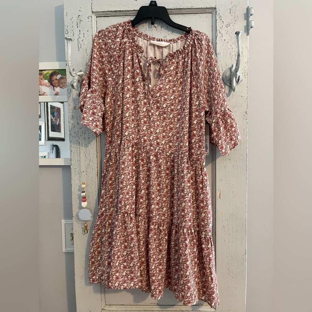 Lizard Thicket North End dress cream and pink